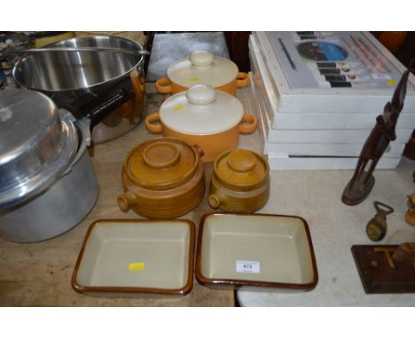 Two Midwinter tureens and covers; two stoneware dishes etc. 