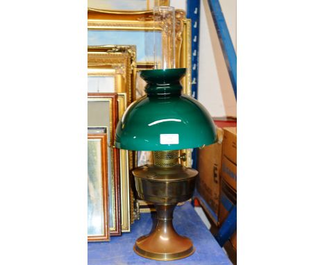 PARAFFIN LAMP WITH FUNNEL &amp; GLASS SHADE     