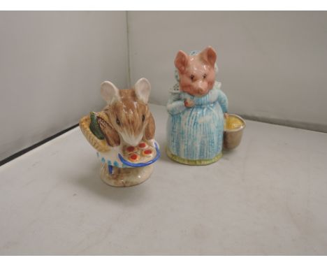 Two Beswick Beatrix Potter figures, Apply Dapply, bottle out and Aunt Pettitoes, both BP3B