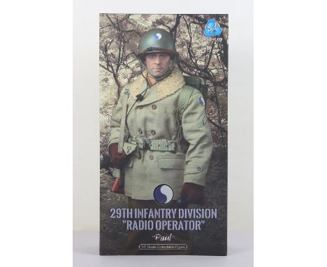 WWII Second War US Army 29th Infantry Division Radio Operator ‘Paul’ Did Corp,1:6 scale, in mint boxed condition. Est £50-£70