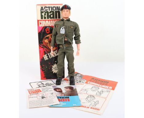 Vintage Action Man Talking Commander, Cat No. 34009, blond realistic hair, fixed hands, doll is in excellent condition, talki