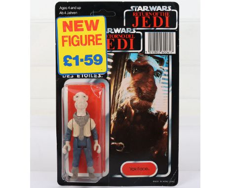 Palitoy General Mills Star Wars Tri Logo Return of The Jedi Yak Face Vintage Original Carded Figure, 3 ¾ inches mint, factory