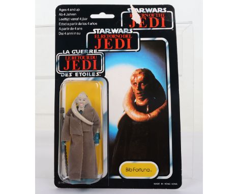 Palitoy General Mills Star Wars Tri Logo Return of The Jedi Bib Fortuna Vintage Original Carded Figure, 3 ¾ inches mint, fact
