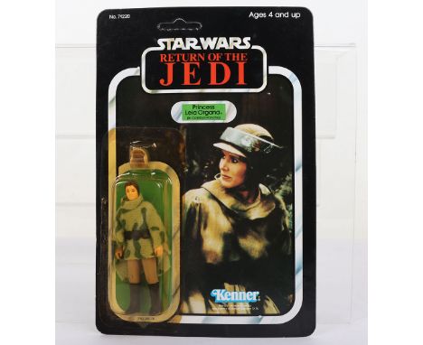 Kenner Star Wars Return of The Jedi Princess Leia Organa (In Combat Poncho) Vintage Original Carded Figure, 3 ¾ inches mint, 