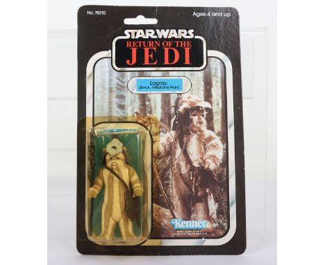 Kenner Star Wars Return of The Jedi Logray (Ewok Medicine Man) Vintage Original Carded Figure, 3 ¾ inches mint, factory seale