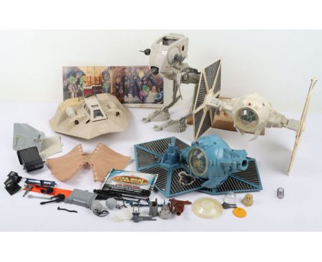 Vintage Star Wars  Spare Parts, Scout Walker, from Cantina card backdrop, Tie Fighters, Snow Speeder,  plus others a useful l