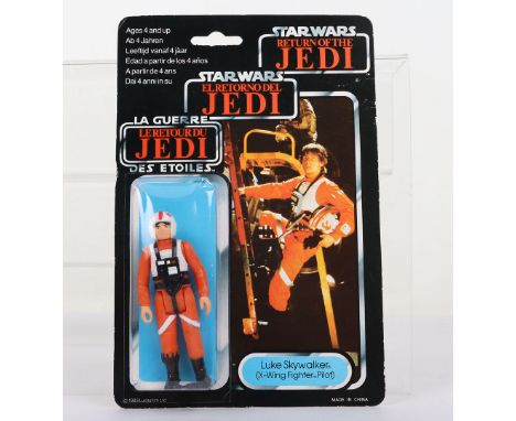 Palitoy General Mills Star Wars Return of The Jedi Tri Logo Luke Skywalker (X-Wing Fighter Pilot) Vintage Original Carded Fig