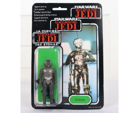 Palitoy General Mills Star Wars Tri Logo Return of The Jedi Zuckuss Vintage Original Carded Figure, 3 ¾ inches mint, factory 