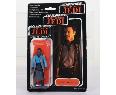 Palitoy General Mills Star Wars Return of The Jedi Tri Logo Lando Calrissian Vintage Original Carded Figure, 3 ¾ inches mint,