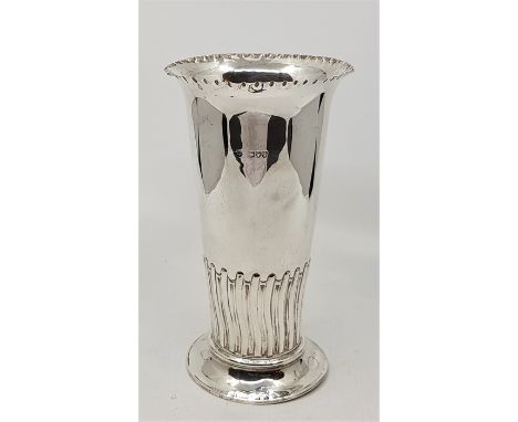 A Victorian silver semi-fluted vase, by William Hutton & Sons Ltd, London 1895, height 21.8cm. (299.4g)Condition note: Marks 