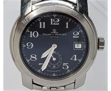 A Baume & Mercier Capeland stainless steel gentleman's automatic bracelet watch, ref.MV045221, having signed black circular A