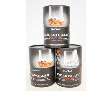 Rock roller 4 whiskey tumblers - 1 not photographed 