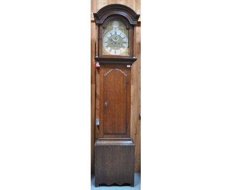 A 19th Century Scottish mahogany longcase grandfather clock by William Robb Montrose having and arched glazed hod housing a b