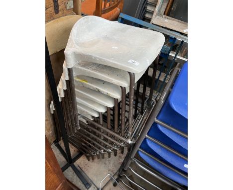 8 vintage lab stools 