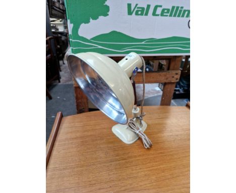 A mid 20th century table lamp, converted from a heat lamp. 