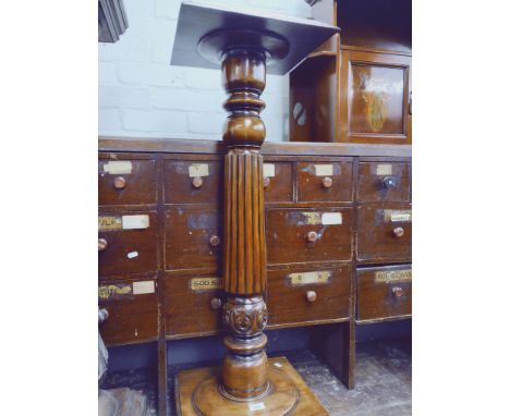 A mahogany pedestal plant stand, height 107.5cm. 
