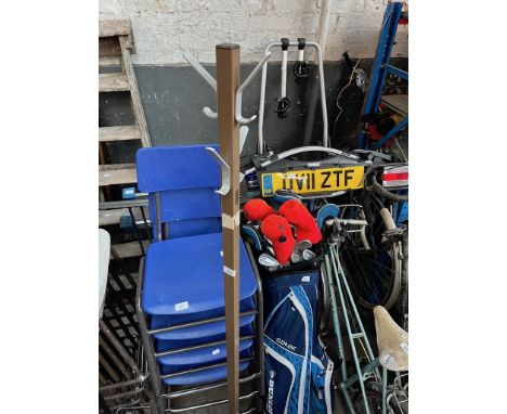3 vintage coat stands 
