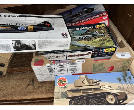 3 vintage Airfix kits and two others including Heller and Hobby. 