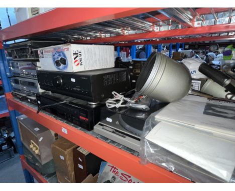 Hi-Fi equipment; Technics turntable SL-Q20, Technics stereo amp, 2 Technics cassette decks, a Sovereign multi-band portable r