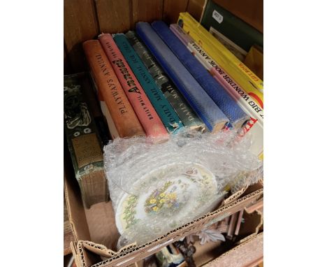 4 Brambly Hedge plates - Spring, Summer Autumn, Winter, together with a box of vintage books for children including By Summer