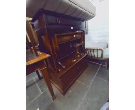 Various items of furniture; a Stag mahogany side table, a mahogany sofa table, a mahogany TV stand and a mahogany occasional 