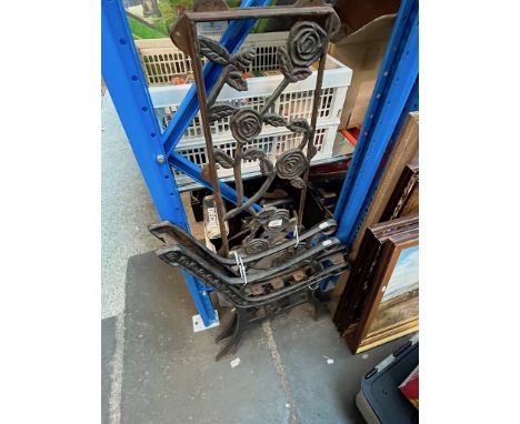 2 cast bench ends and a back support 