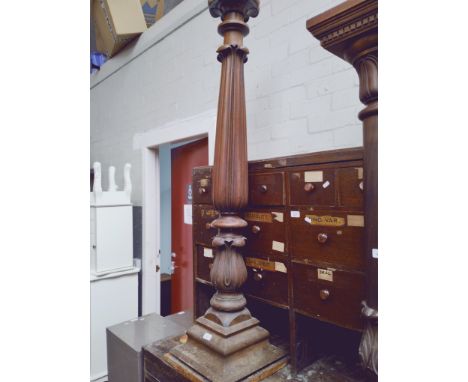 A 19th century mahogany pedestal plant stand, height 149cm. 