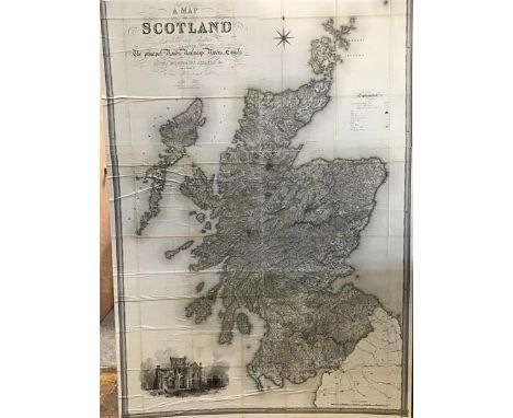 A large map of Scotland showing the principal roads, railways, rivers and canals, lochs, mountains and islands etc. on scale 