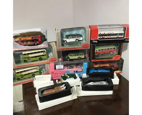 A mixed lot of boxed  Collector's Cars including a Corgi Lady Penelope's Fab 1, On the Buses, together with exclusive First E