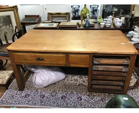 A Scottish early 20th century pine baker's cabinet by Scottie &amp; McIntosh, Edinburgh and Glasgow, with frieze drawer and s