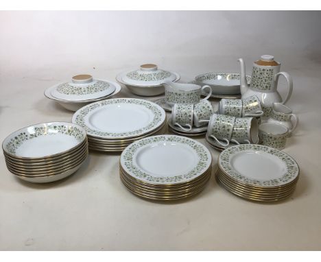 A Royal Doulton Westfield dinner service and coffee set for six. Includes, dinner plates, breakfast plates, tea plates, turee