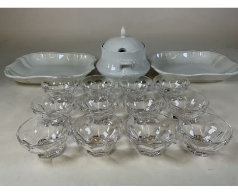 Twelve Villeroy and Boch pudding bowls also with a large Bavarian Schumann ceramic tureen and two serving dishes. 