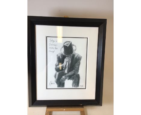 Fabian Perez (1967) â€˜ Study for Whiskey at Las Brujas II, hand embellished giclee on canvas, artists proof 16/20. Slight da