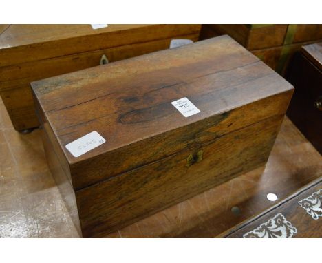 A 19th century rosewood tea caddy.