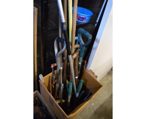 A quantity of gardening tools.