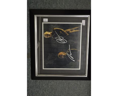 A Game of Thrones interest, signed double portrait of characters from the TV series.