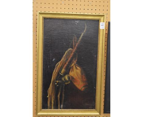 Cassidy, study of a pipe and tobacco pouch, oil on canvas, signed.