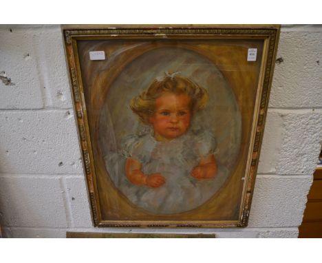 Pastel portrait of a young girl.
