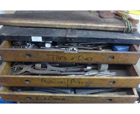 A large quantity of assorted tools fitted in six tool chests. 