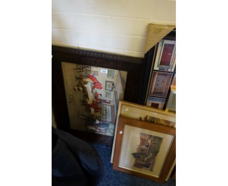Three various prints to include a hunting scene.