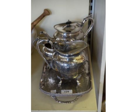 A silver-plated five piece tea service.