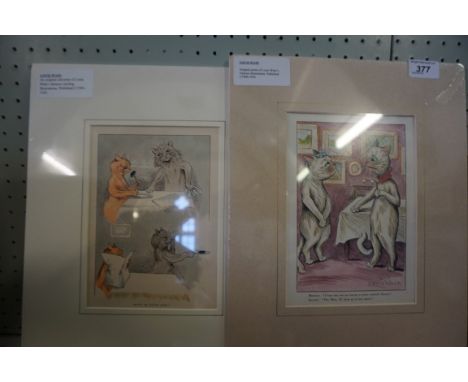 Two Louis Wain prints.