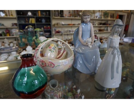A mixed lot of assorted ceramics to include Maling, Poole Pottery etc.