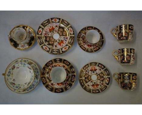 Royal Crown Derby pattern no 2451 part tea service, together with a hand painted Coalport coffee can and saucer, etc.