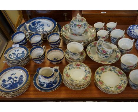 A Booths Real old Willow pattern tea service together with a further Booths tea service.