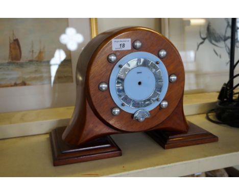 A mantel clock modelled from a World War I French military bi-plane, serial no. LP790 80HPRENA ULT, the face stamped Ferranti