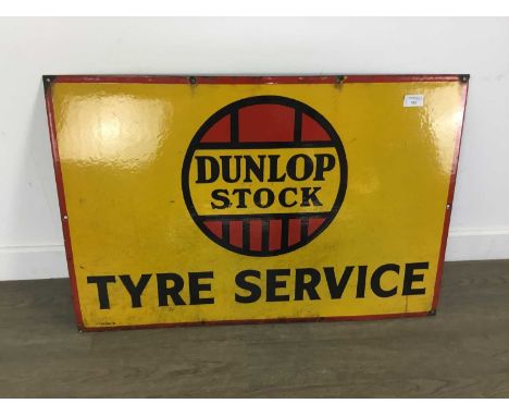 ORIGINAL DUNLOP STOCK TYRE SERVICE ENAMEL ADVERTISING SIGN EARLY 20TH CENTURY no. 2349/MS. 31., further stamped Jordan Bilsto