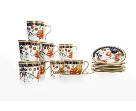 SHELLEY, IMARI COFFEE SERVICE CIRCA 1910-16 comprising nine coffee cans and ten saucers, printed Late Foley marks to base