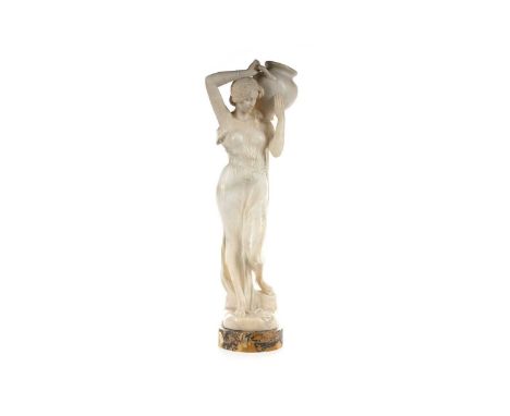 KARL GROSS (GERMAN, 1869-1934), THE WATER CARRIER CIRCA 1920/30s in carved marble, the Classical female modelled contrapposto