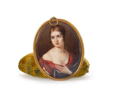 AFTER SALOMON-GUILLUAME COUNIS, PORTRAIT MINIATURE OF PAULINE BONAPARTE (LATER BORGHESE) MID-LATE 19TH CENTURY watercolour on